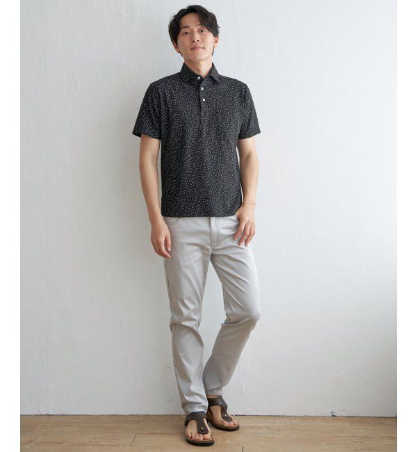 IKKA LOUNGE「小花柄プリント鹿の子ポロシャツ」|Tシャツ・カットソー|