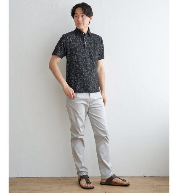 IKKA LOUNGE「小花柄プリント鹿の子ポロシャツ」|Tシャツ・カットソー|
