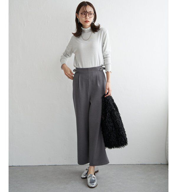 ikka「ハイネックテレコ長袖プルオーバー」|Tシャツ・カットソー|