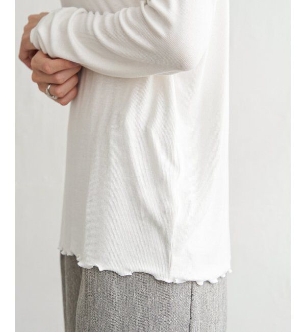 ikka「ハイネックテレコ長袖プルオーバー」|Tシャツ・カットソー|