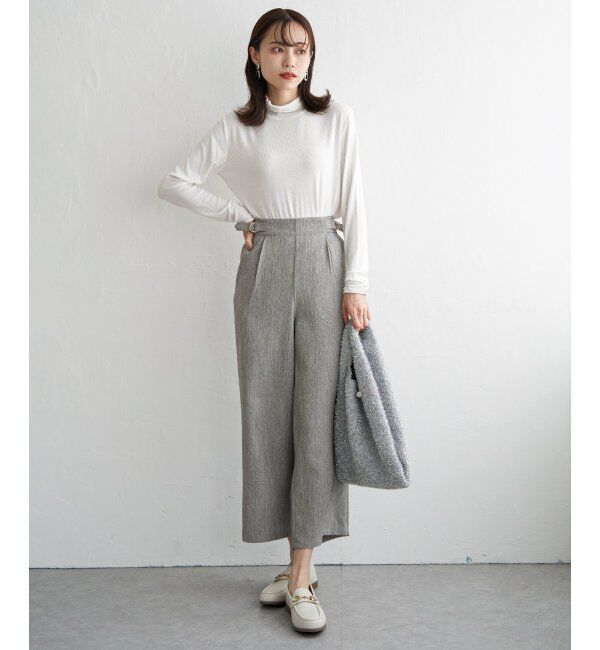 ikka「ハイネックテレコ長袖プルオーバー」|Tシャツ・カットソー|