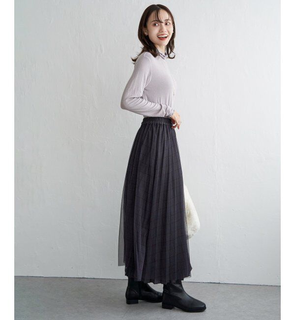 ikka「ハイネックテレコ長袖プルオーバー」|Tシャツ・カットソー|