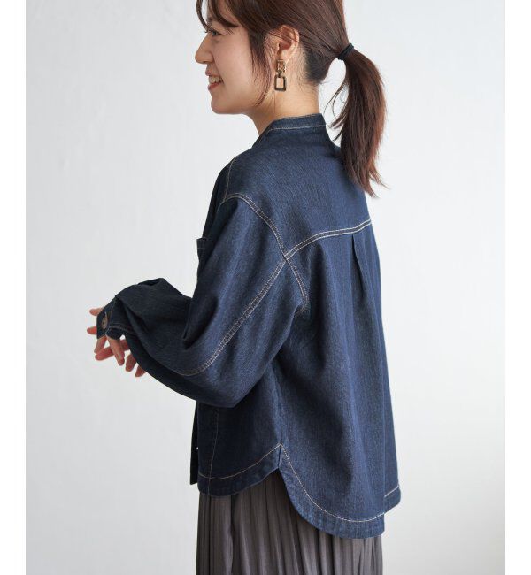 ikka「メッシュデニムブルゾン」|ブルゾン・スタジャン|