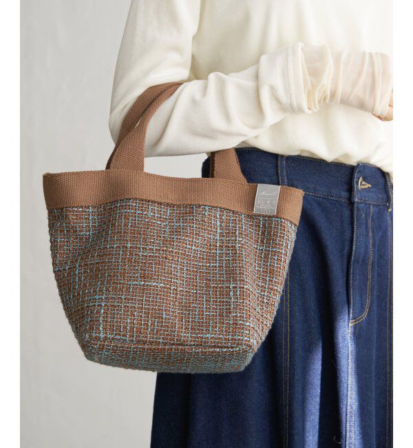 Lbc with Life「ツイードフラップ付きトートバッグ」|その他|ブラウン