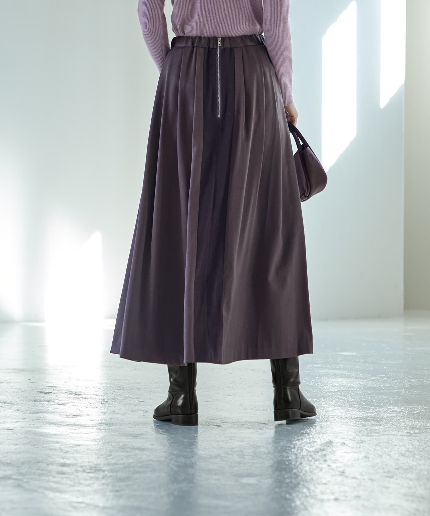 STYLE DELI「微光沢生地タックスカート」|スカート|
