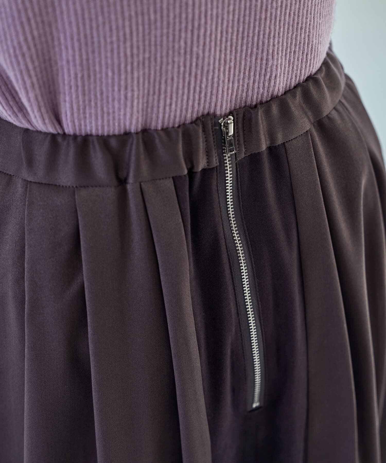 STYLE DELI「微光沢生地タックスカート」|スカート|