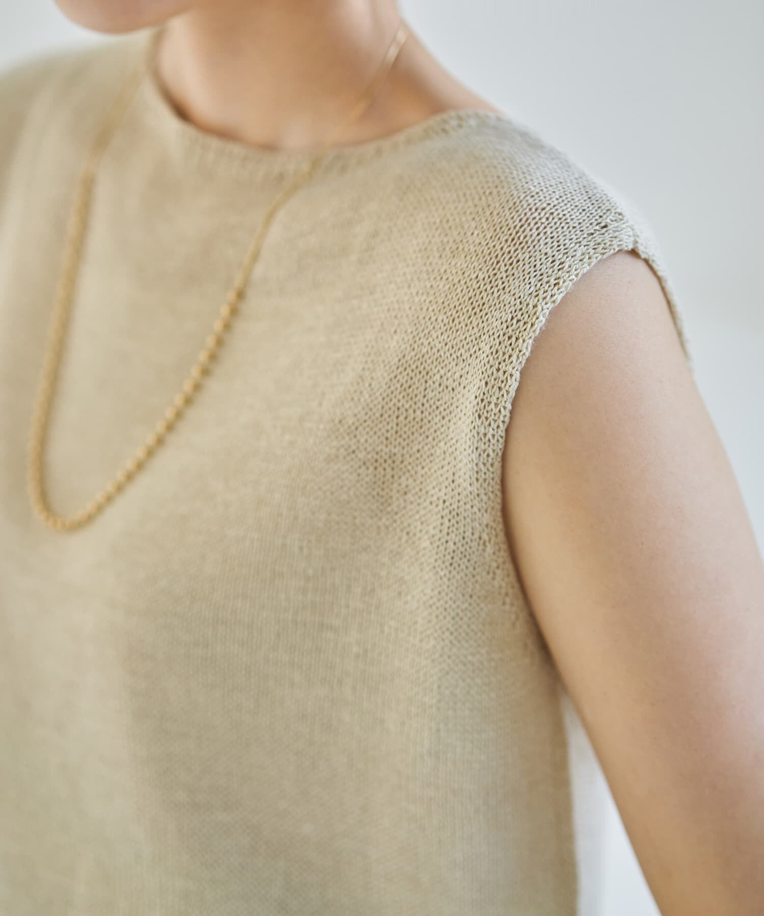 STYLE DELI「ペーパーヤーンノースリニットトップス」|ニット・セーター|