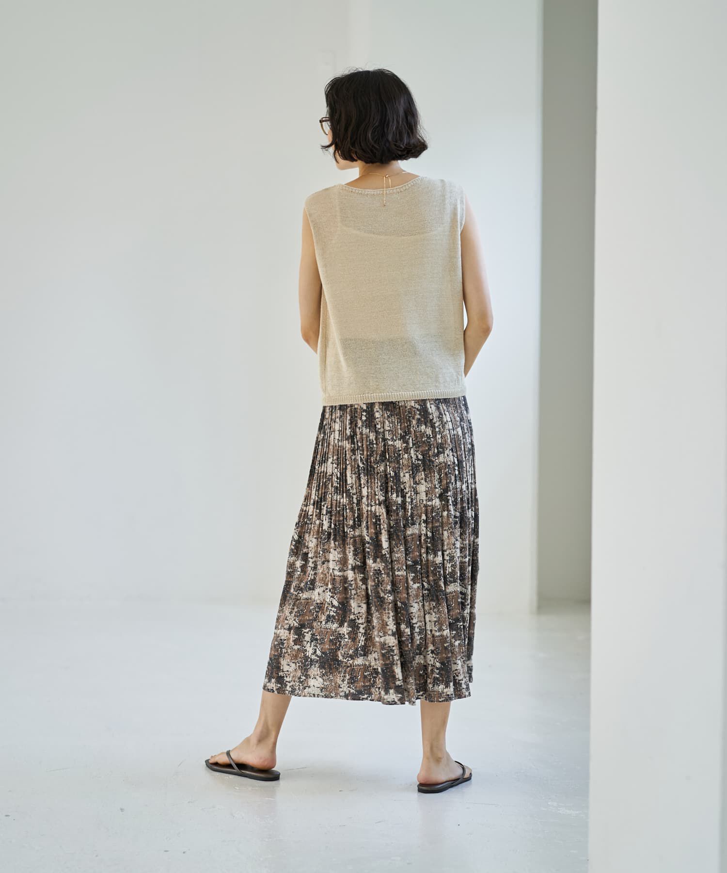 STYLE DELI「ペーパーヤーンノースリニットトップス」|ニット・セーター|