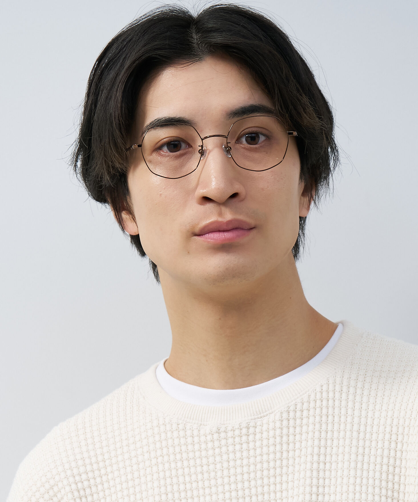  「ボストン型 ヘプタゴン 多角形 デザイン性のあるオシャレなメガネ｜メタル ユニセックス レンズ交換券付き」|メガネ|