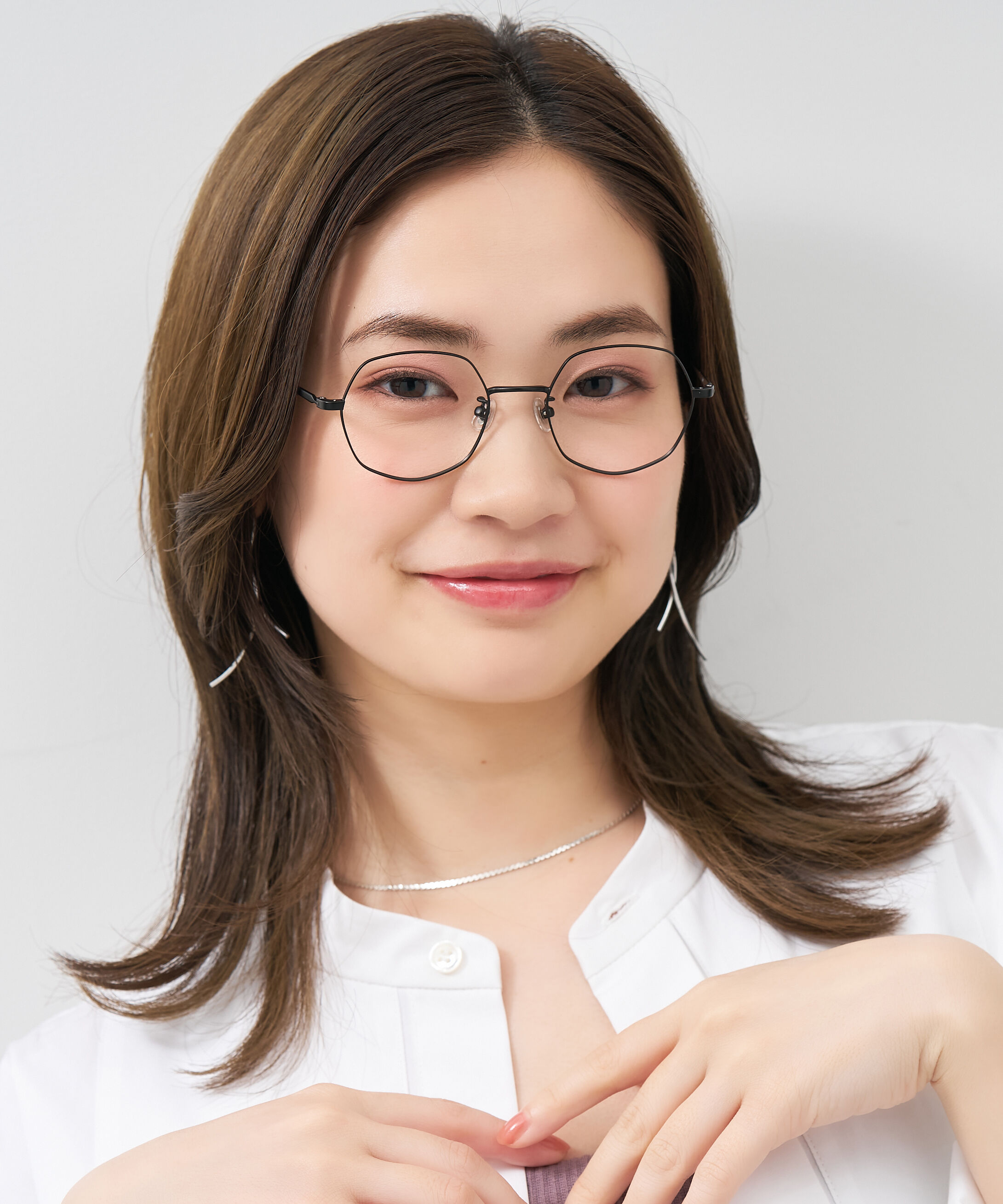  「ボストン型 ヘプタゴン 多角形 デザイン性のあるオシャレなメガネ｜メタル ユニセックス レンズ交換券付き」|メガネ|