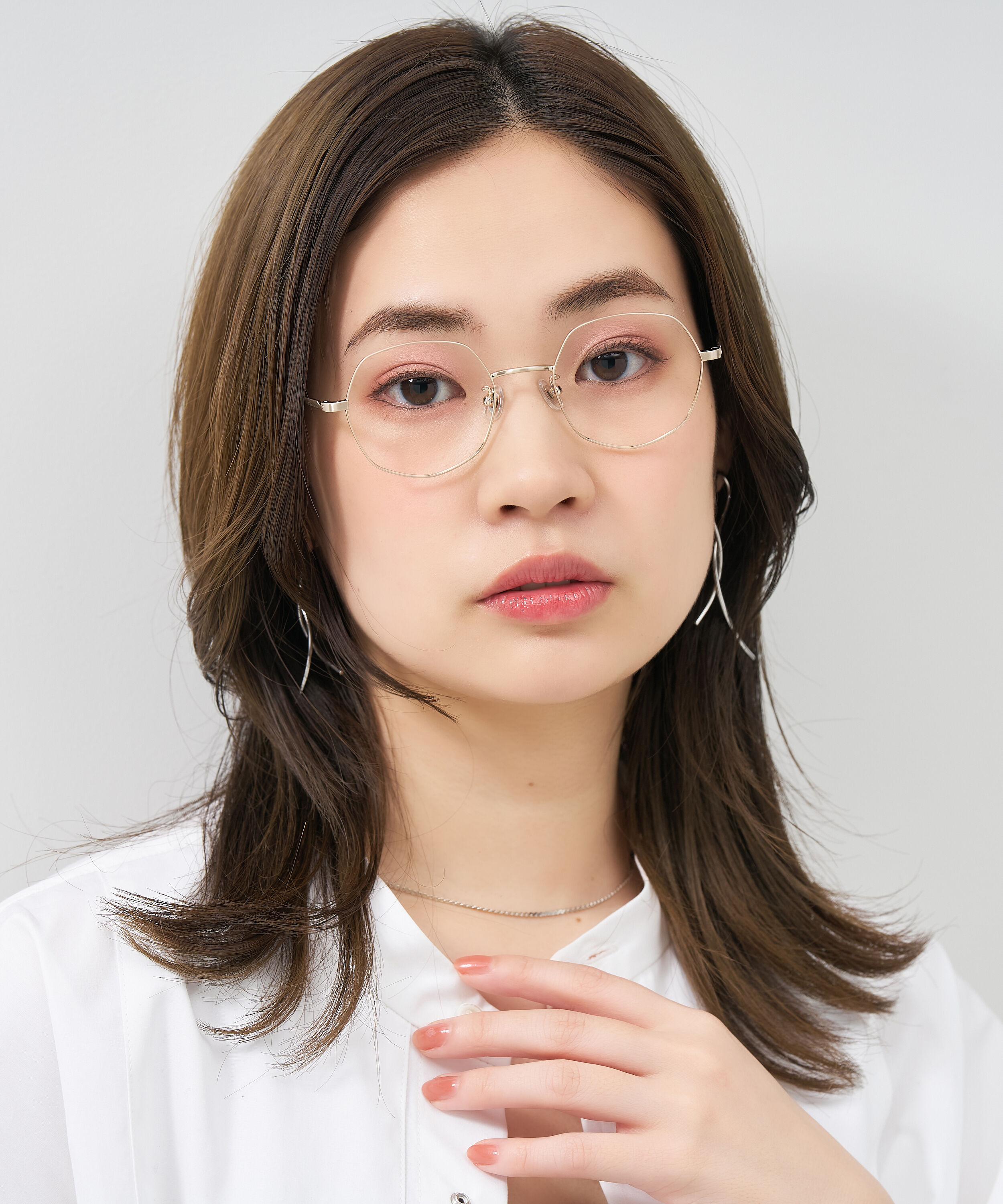  「ボストン型 ヘプタゴン 多角形 デザイン性のあるオシャレなメガネ｜メタル ユニセックス レンズ交換券付き」|メガネ|