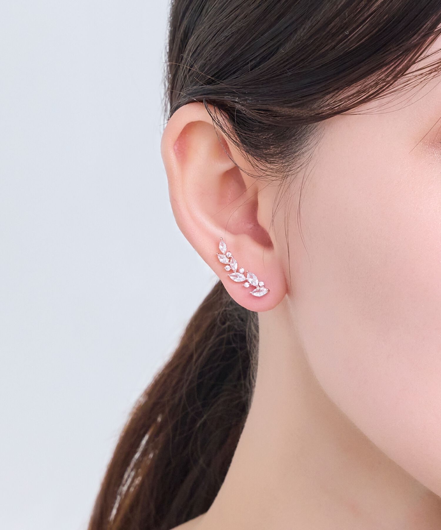 Phoebe「リーフグレースビジューピアス&イヤリング　ローズゴールド」|ピアス|