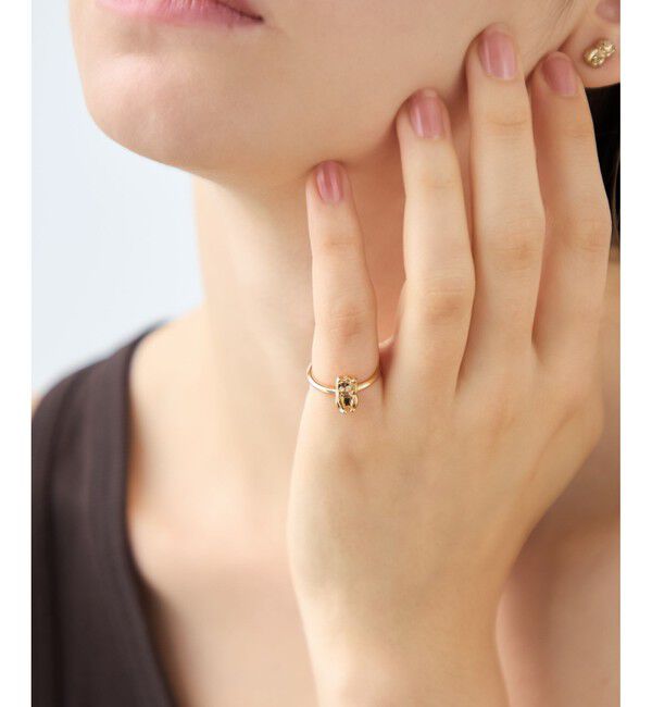 ete「[ハッピーカムカム] ビジュー ネコチャン リング」|リング|