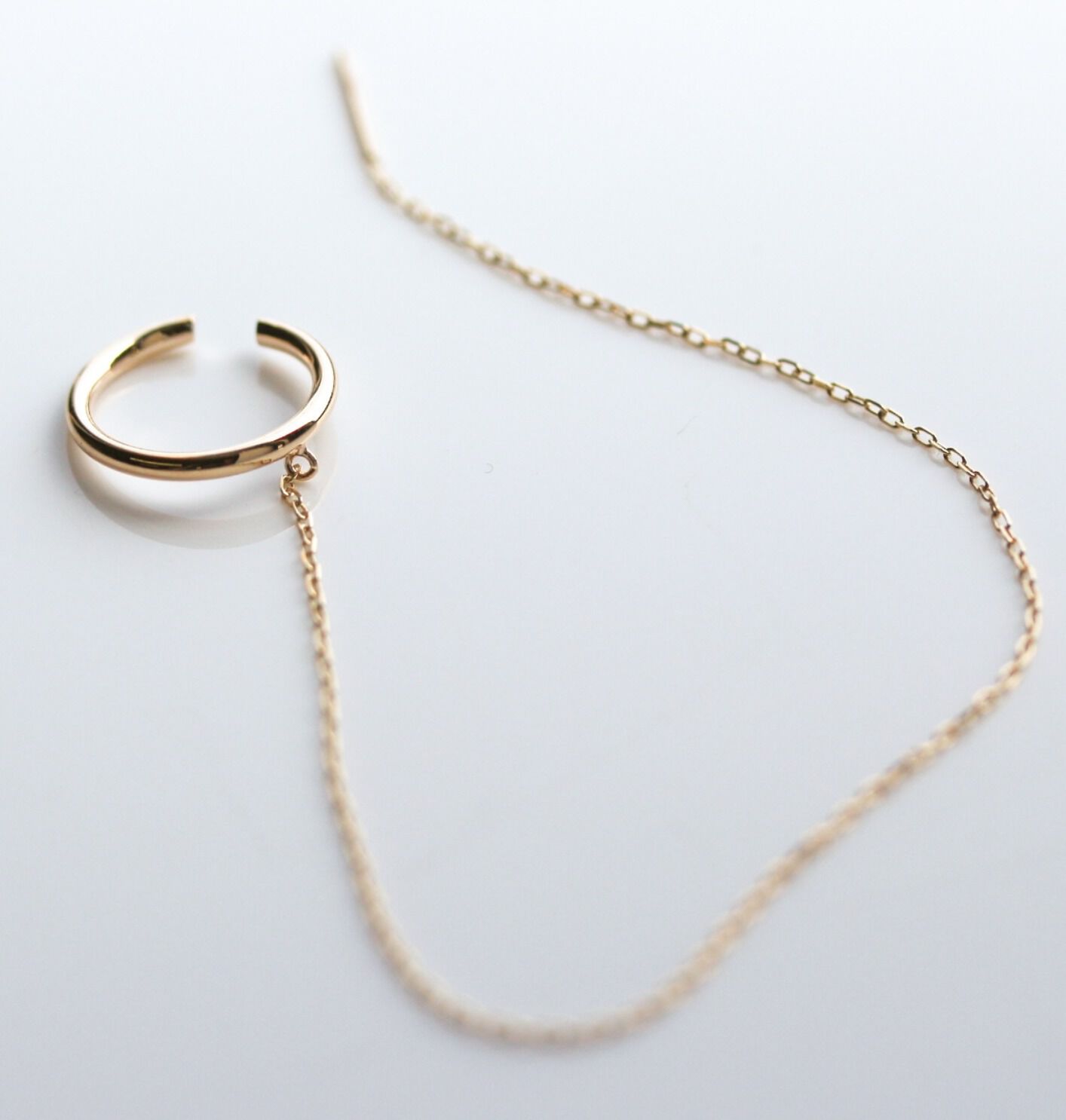  「ゴールド チェーン イヤーカフ ピアス | K10YG 【片耳用】」|イヤーカフ|