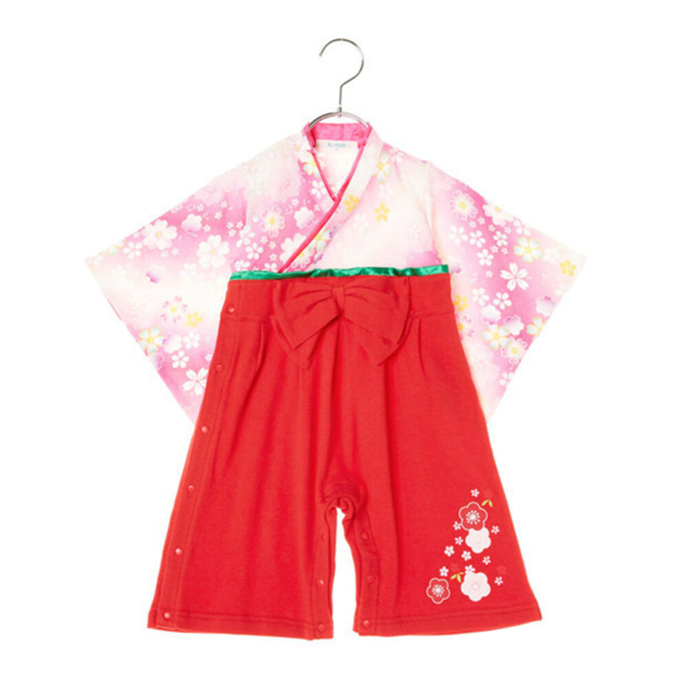 BACKYARD FAMILY「袴 ロンパース 女の子 通販 はかま ハカマ フォーマル 100日祝い 百日祝い お食い初め」|その他ベビーウェア|レッド1