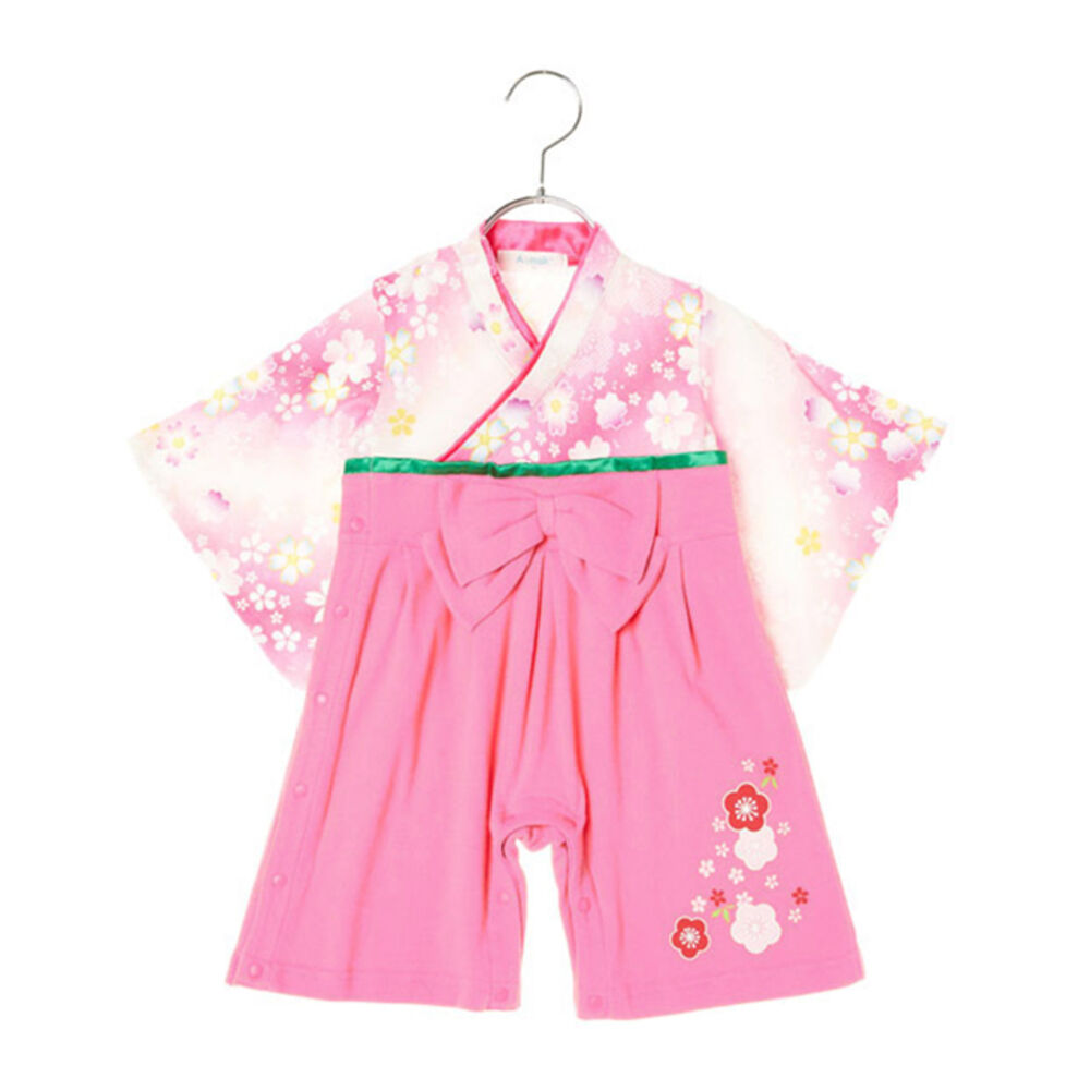 BACKYARD FAMILY「袴 ロンパース 女の子 通販 はかま ハカマ フォーマル 100日祝い 百日祝い お食い初め」|その他ベビーウェア|ピンク1