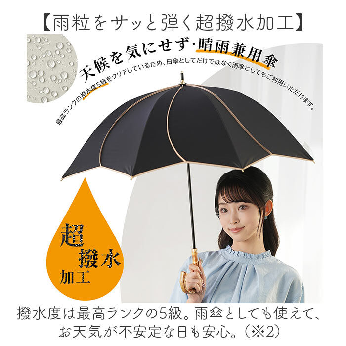 BACKYARD FAMILY「KIZAWA 日傘 UVカット 100 遮光 長傘 通販 花びら傘 ショート 軽量 耐風」|傘|