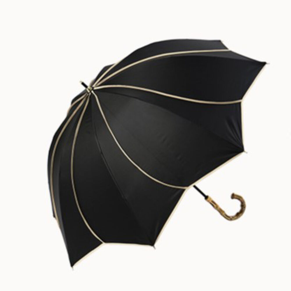 BACKYARD FAMILY「KIZAWA 日傘 UVカット 100 遮光 長傘 通販 花びら傘 ショート 軽量 耐風」|傘|ブラック1