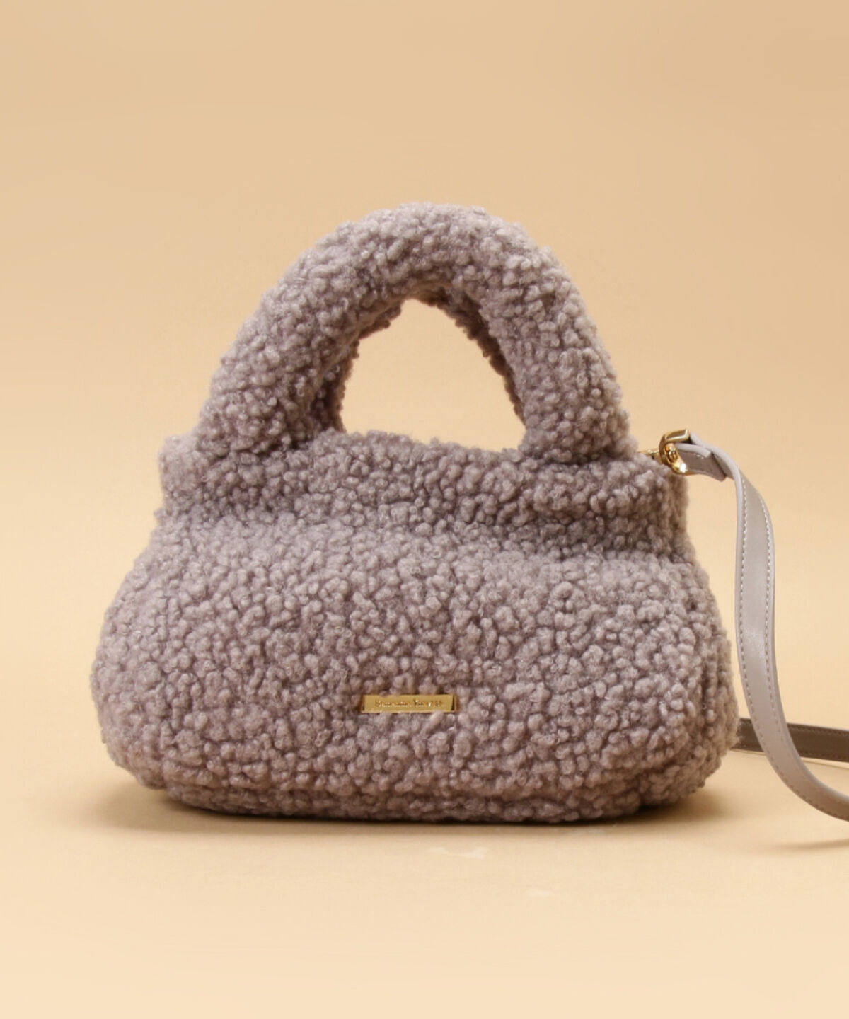 Samantha Thavasa「カールファー ミニバッグ」|ハンドバッグ|グレー