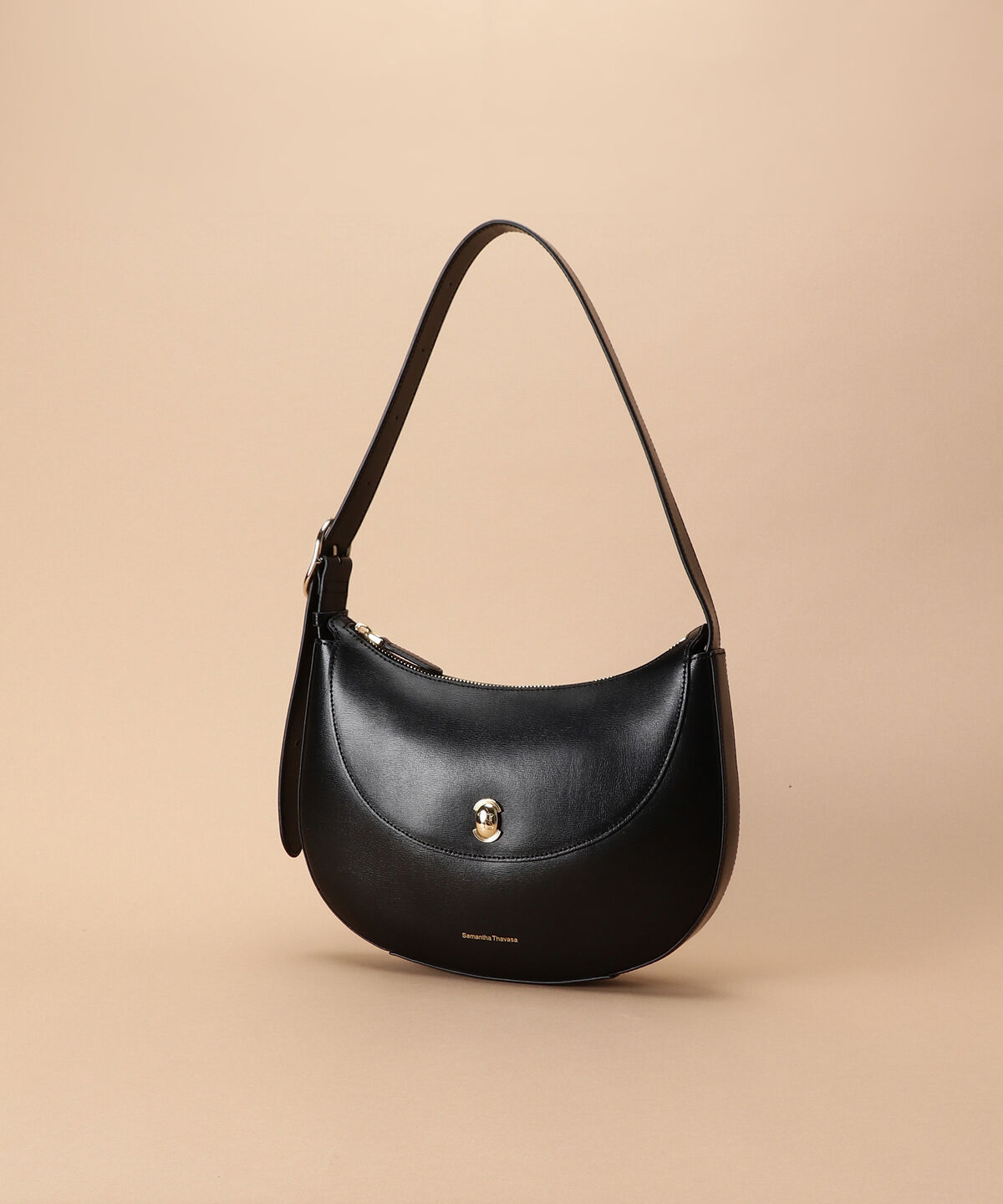 Samantha Thavasa「[日韓共同企画]シンプルスプリットレザーハーフムーンバッグ」|ショルダー・メッセンジャー|