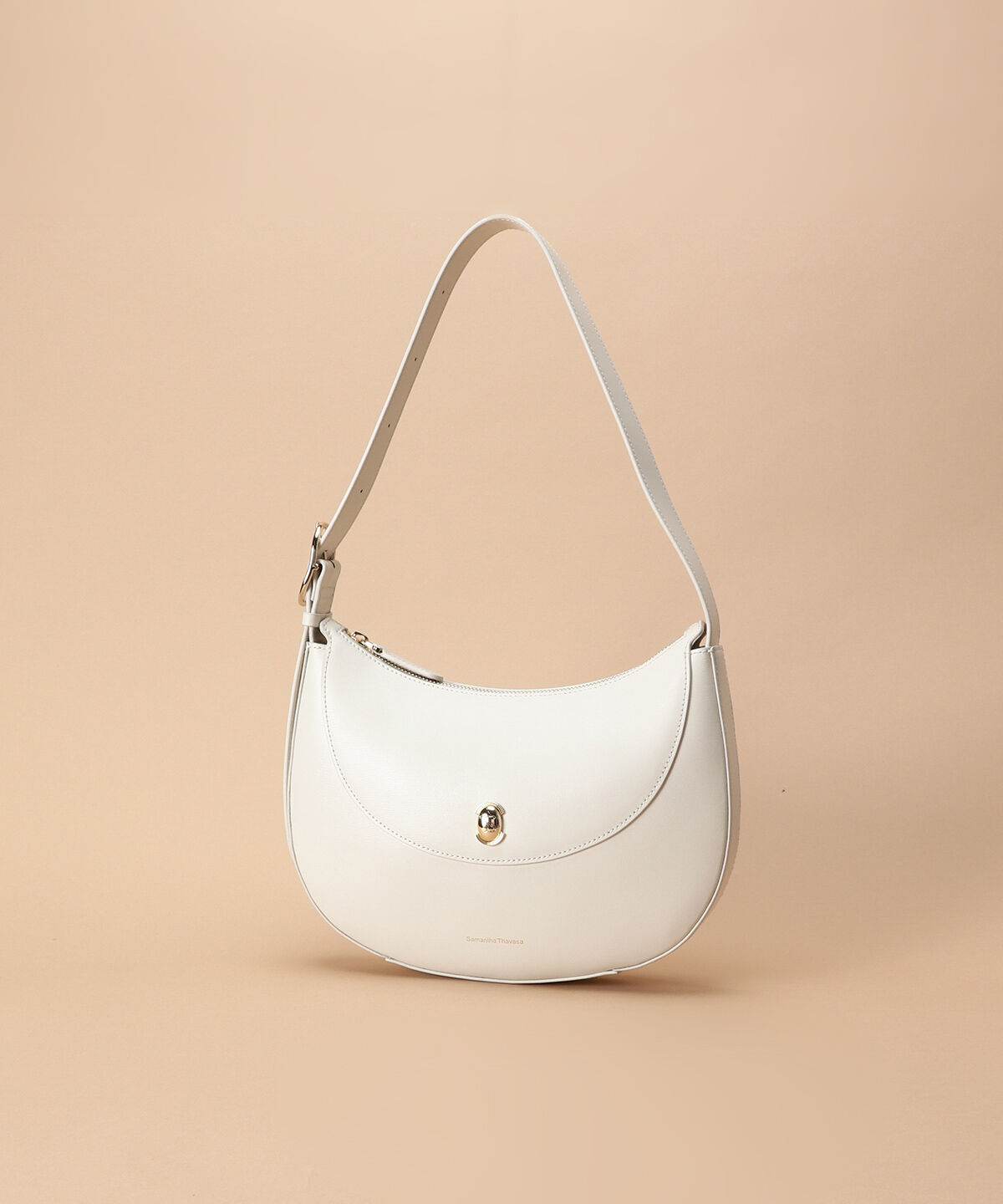 Samantha Thavasa「[日韓共同企画]シンプルスプリットレザーハーフムーンバッグ」|ショルダー・メッセンジャー|