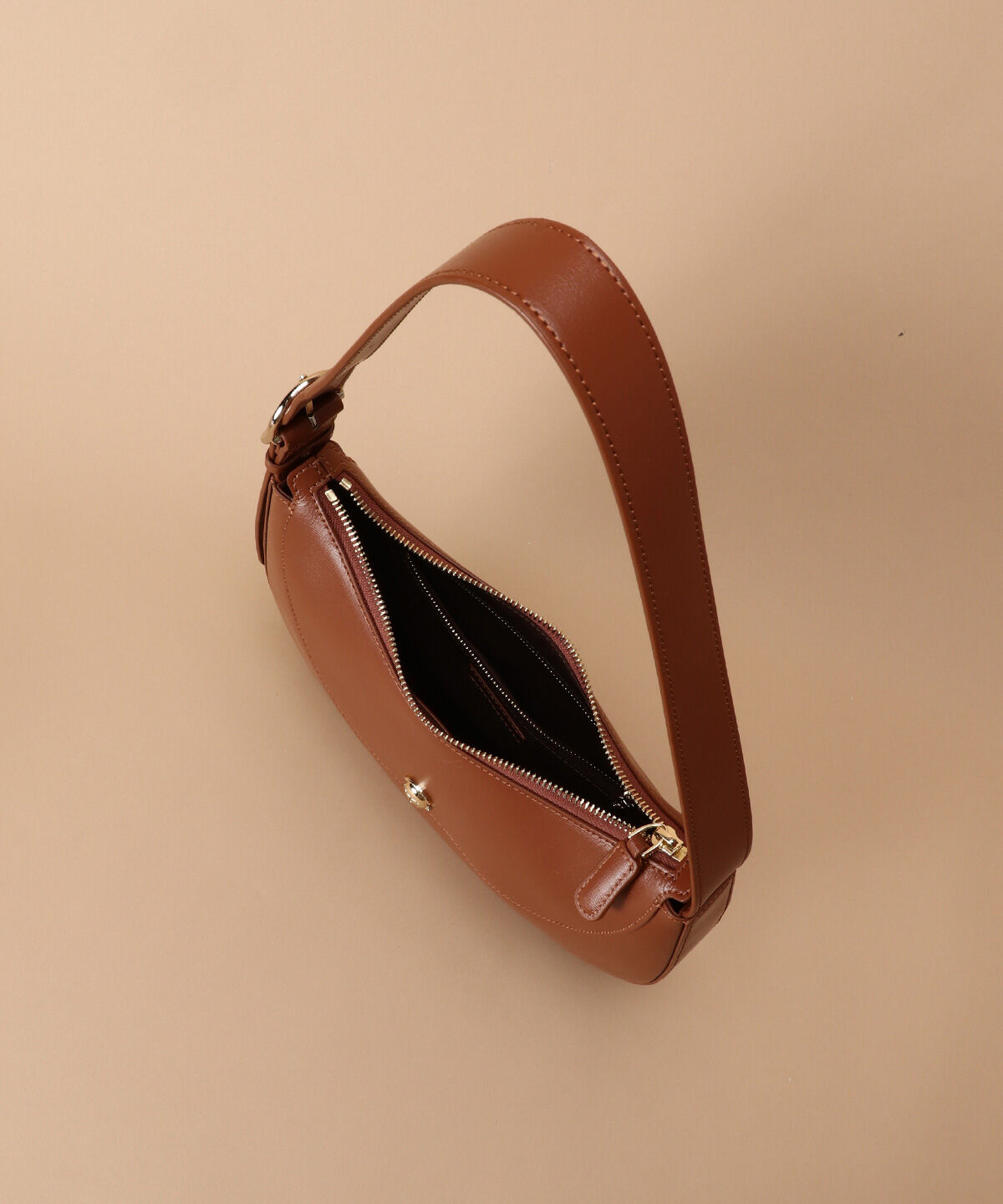 Samantha Thavasa「[日韓共同企画]シンプルスプリットレザーハーフムーンバッグ」|ショルダー・メッセンジャー|