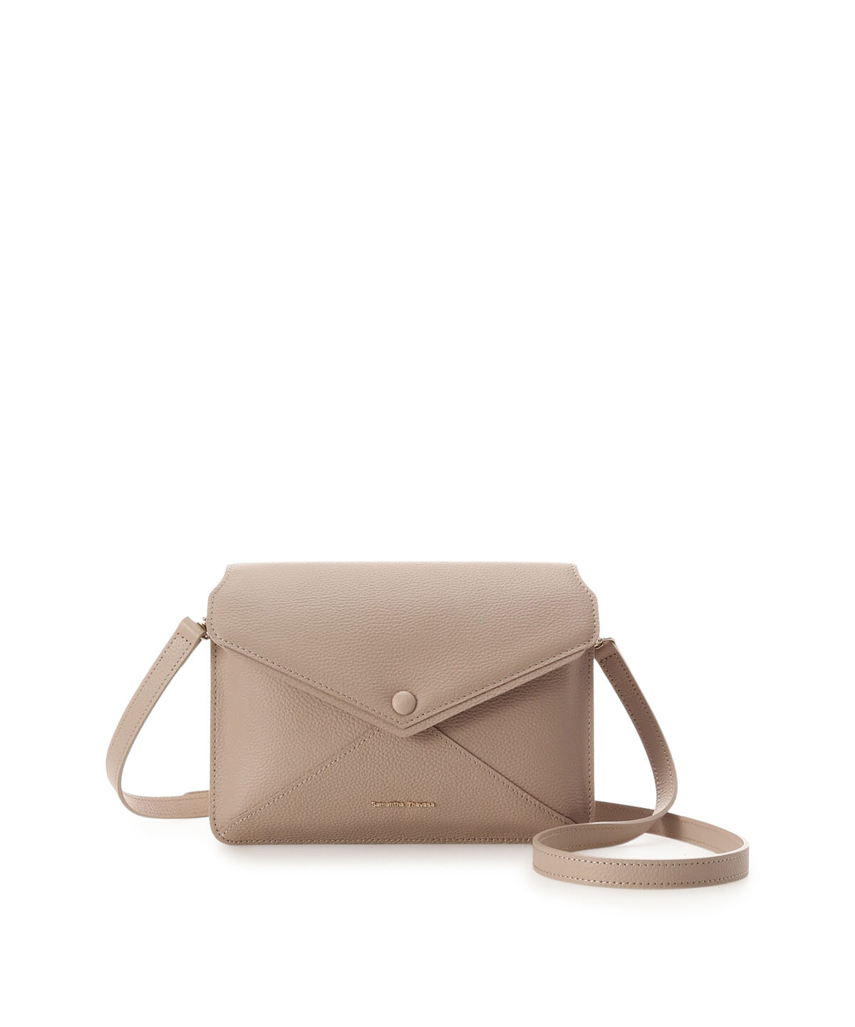 Samantha Thavasa「シュリンクレザースクエアショルダーバッグ」|ショルダー・メッセンジャー|グレージュ
