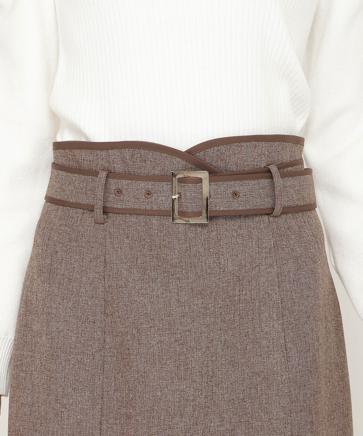 アンドクチュール「ベルト付きパイピングマーメイドスカート」|スカート|