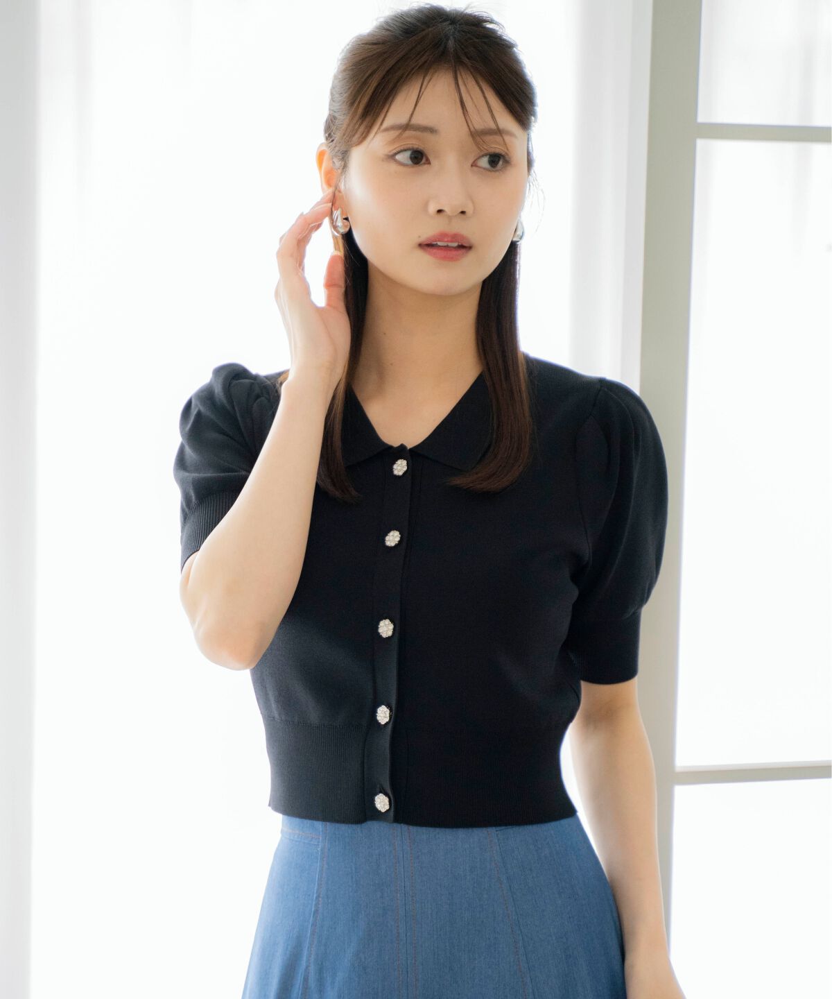 アンドクチュール「ビジューニットプルオーバー」|ニット・セーター|