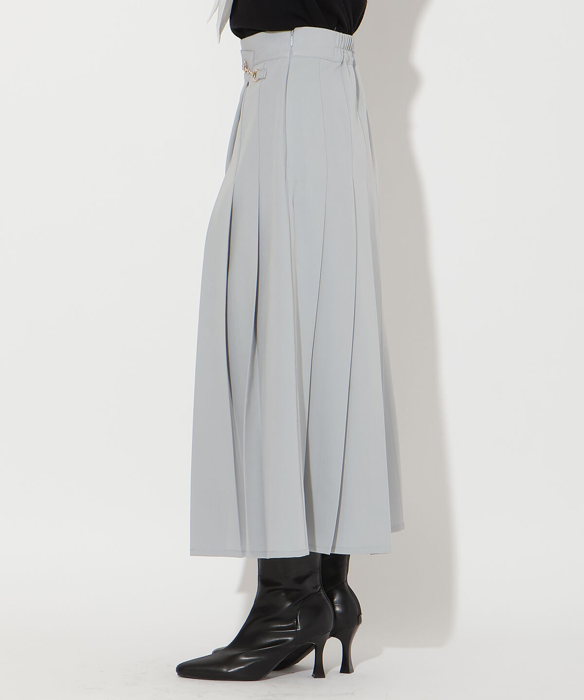 アンドクチュール「アシメプリーツスカート」|フレア|