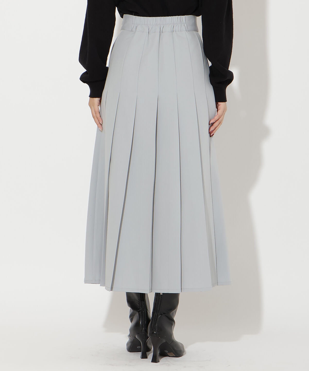 アンドクチュール「アシメプリーツスカート」|フレア|