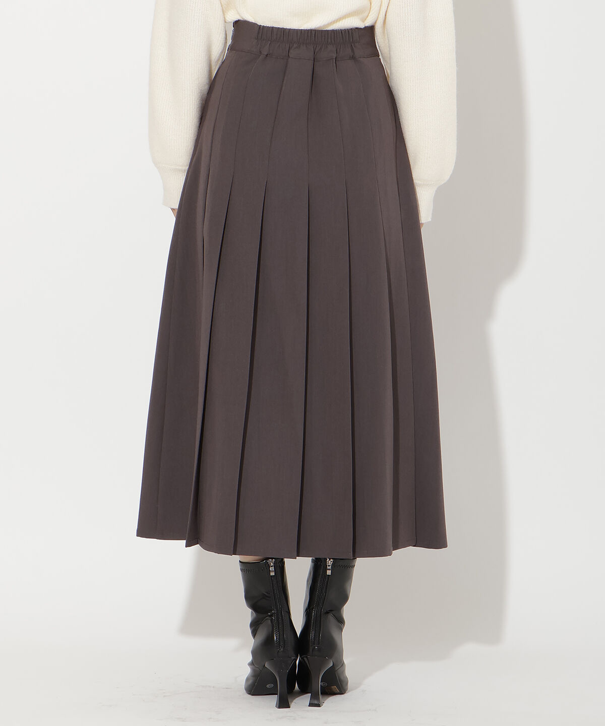 アンドクチュール「アシメプリーツスカート」|フレア|