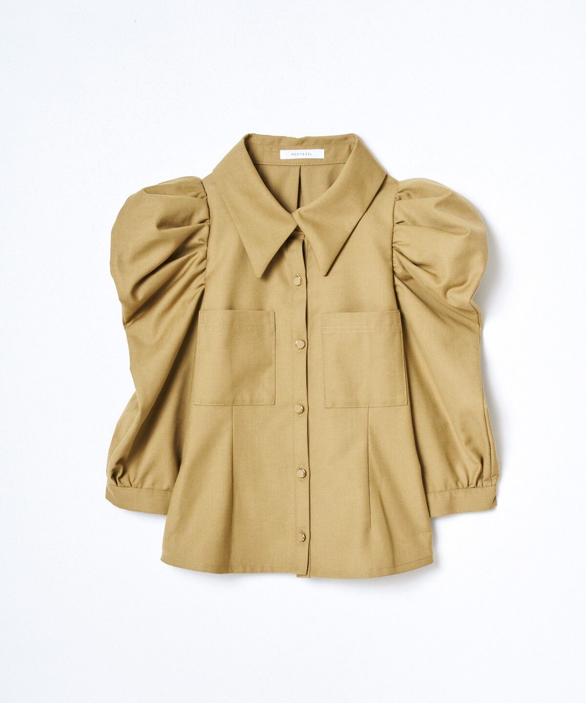 REDYAZEL「パワーショルダー襟付きブラウス」|シャツ・ブラウス|