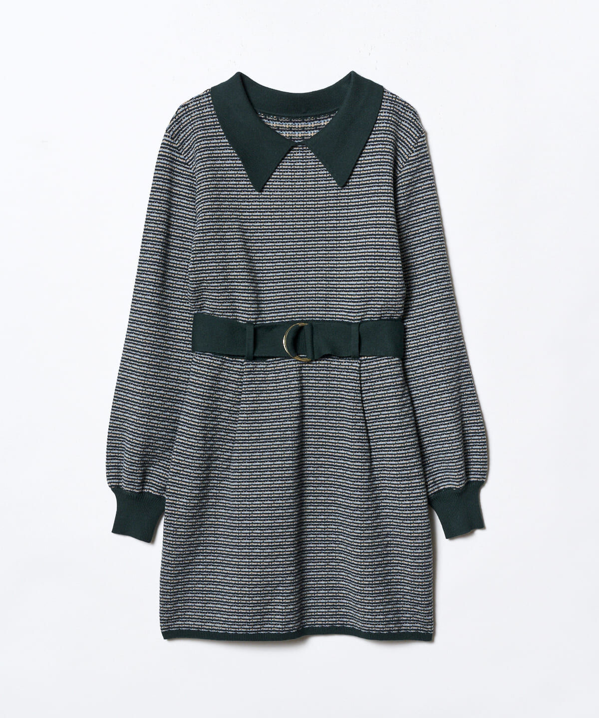 REDYAZEL「襟付きジャガードニットミニワンピース」|ワンピース|