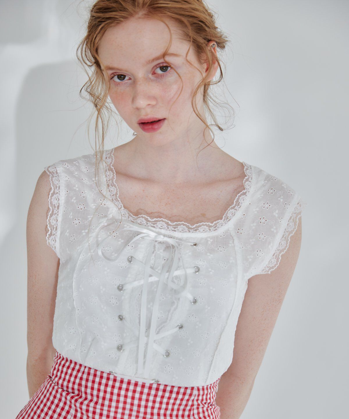 REDYAZEL「フロントレースアップブラウス」|シャツ・ブラウス|