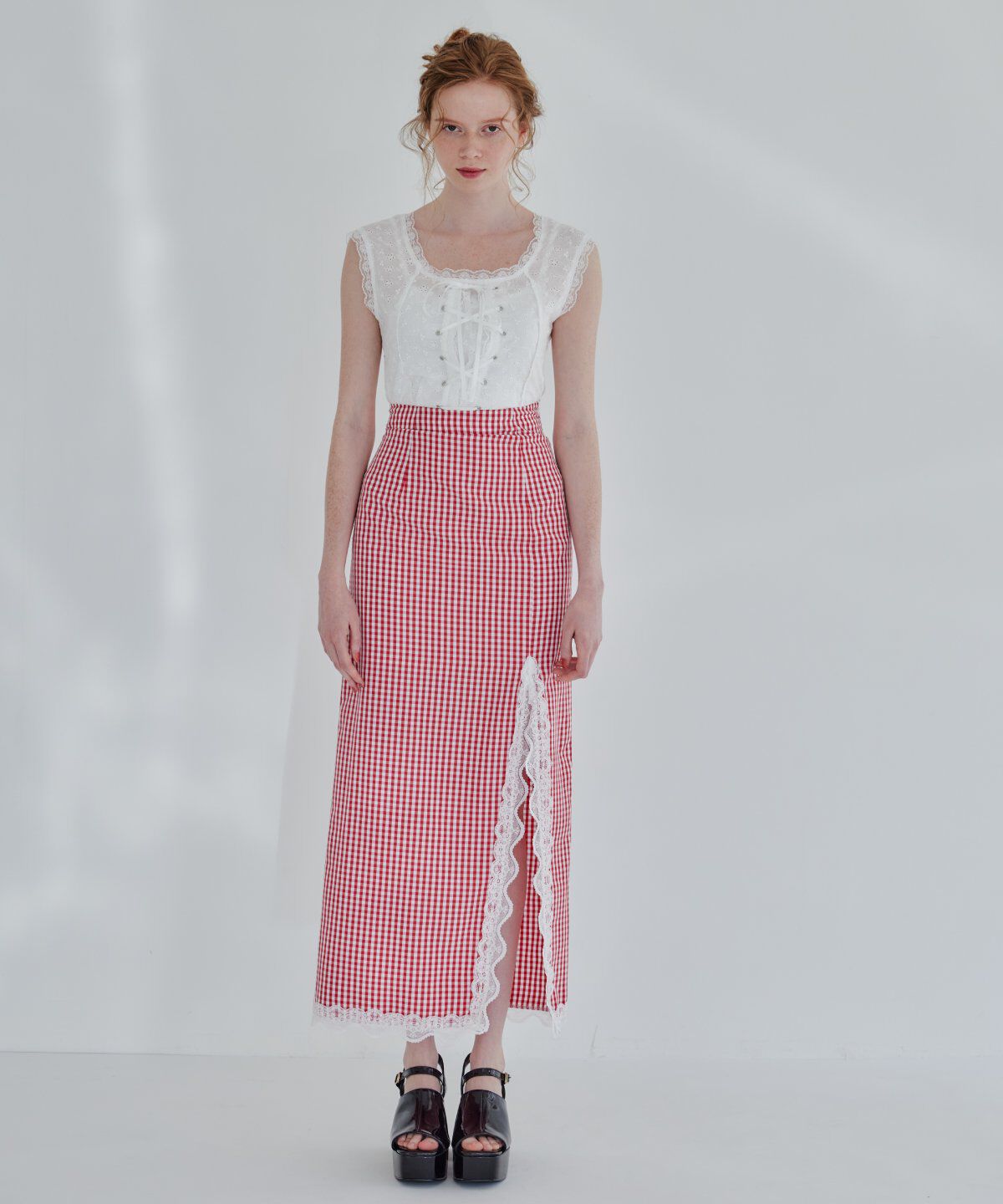 REDYAZEL「フロントレースアップブラウス」|シャツ・ブラウス|