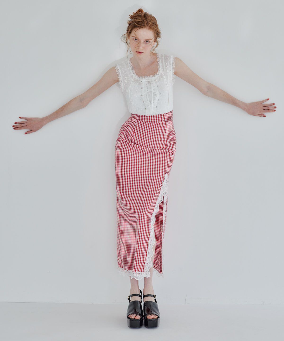 REDYAZEL「フロントレースアップブラウス」|シャツ・ブラウス|