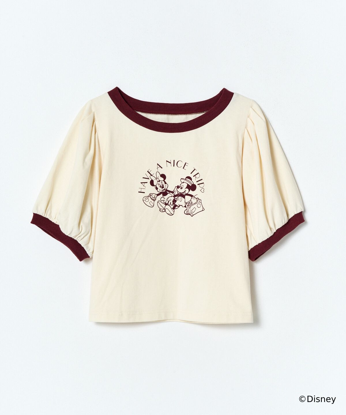  「ミッキー&ミニー / トラベルデザイン リンガーTシャツ」|Tシャツ・カットソー|オフ