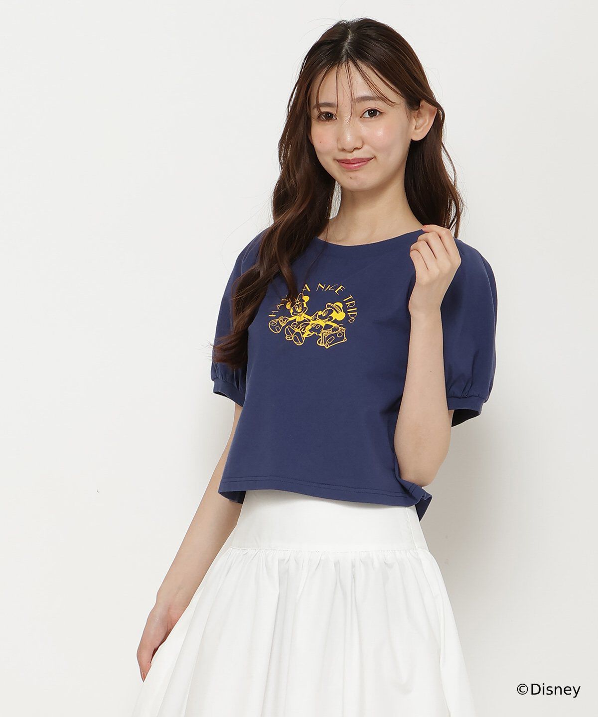  「ミッキー&ミニー / トラベルデザイン リンガーTシャツ」|Tシャツ・カットソー|