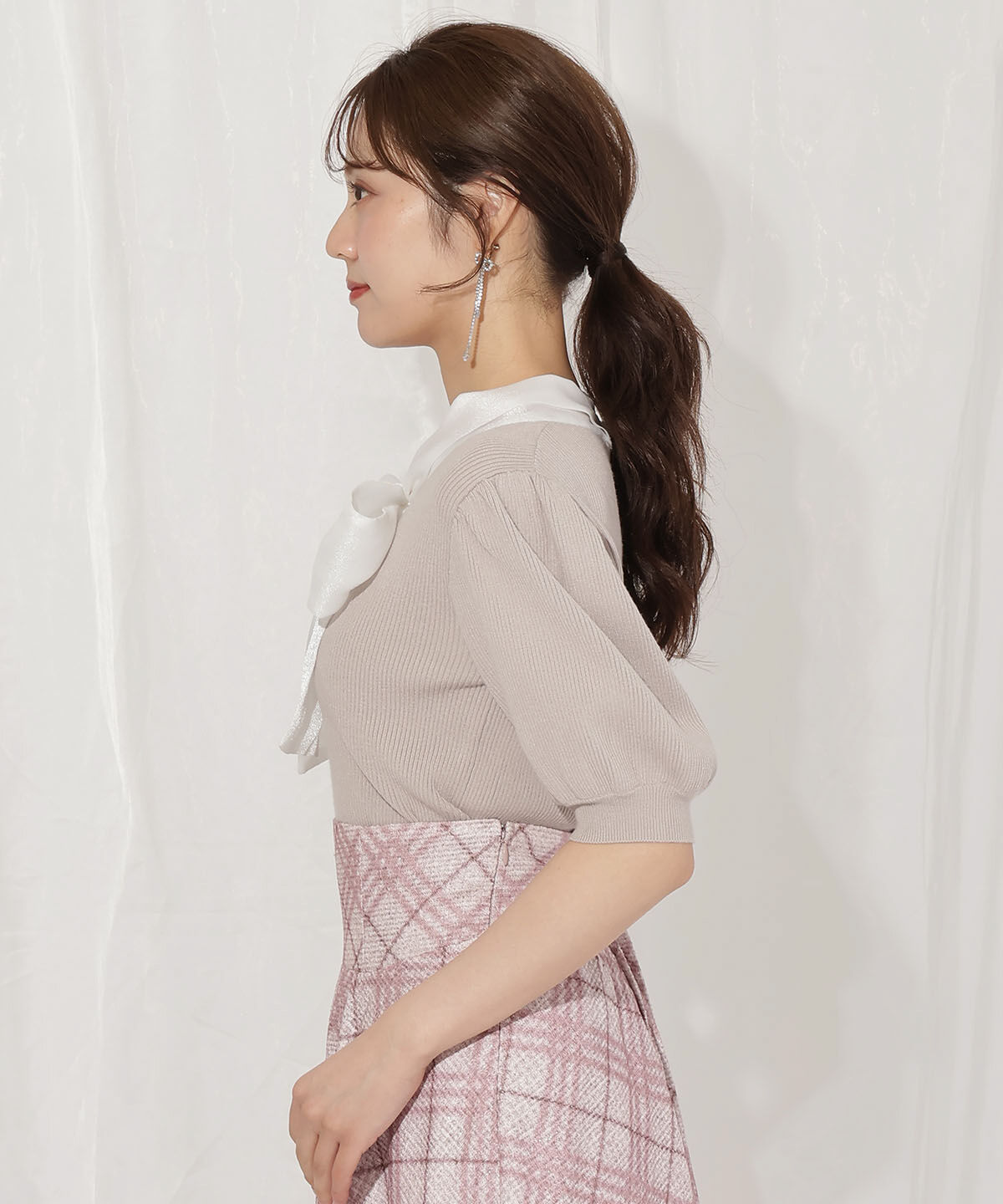 WILLSELECTION「シアーリボンパフニット」|ニット・セーター|