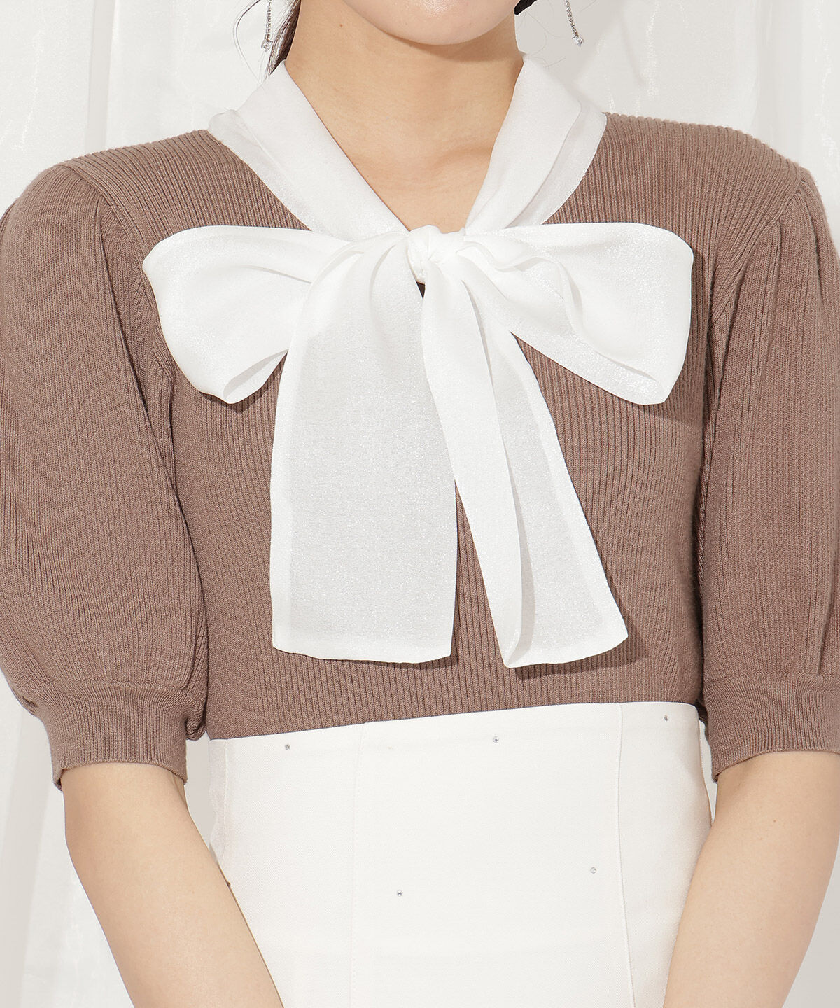 WILLSELECTION「シアーリボンパフニット」|ニット・セーター|