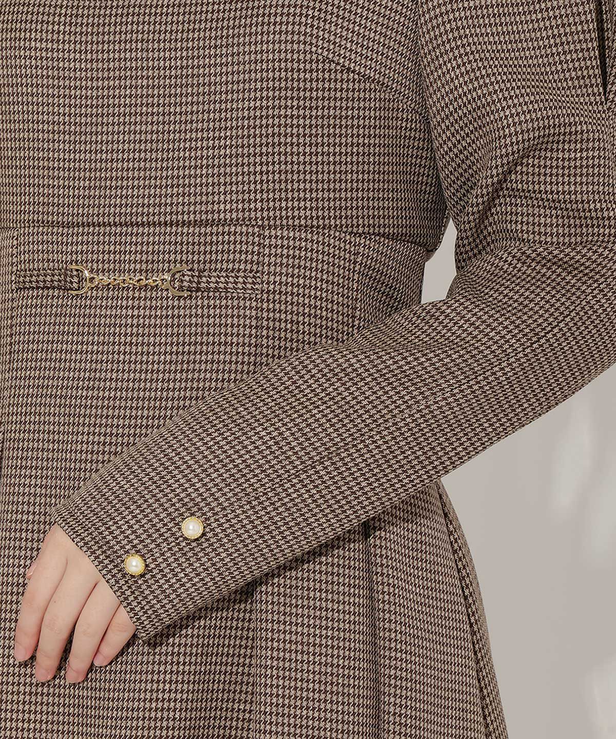 WILLSELECTION「ビット付きハートネック千鳥ワンピース」|ワンピース|