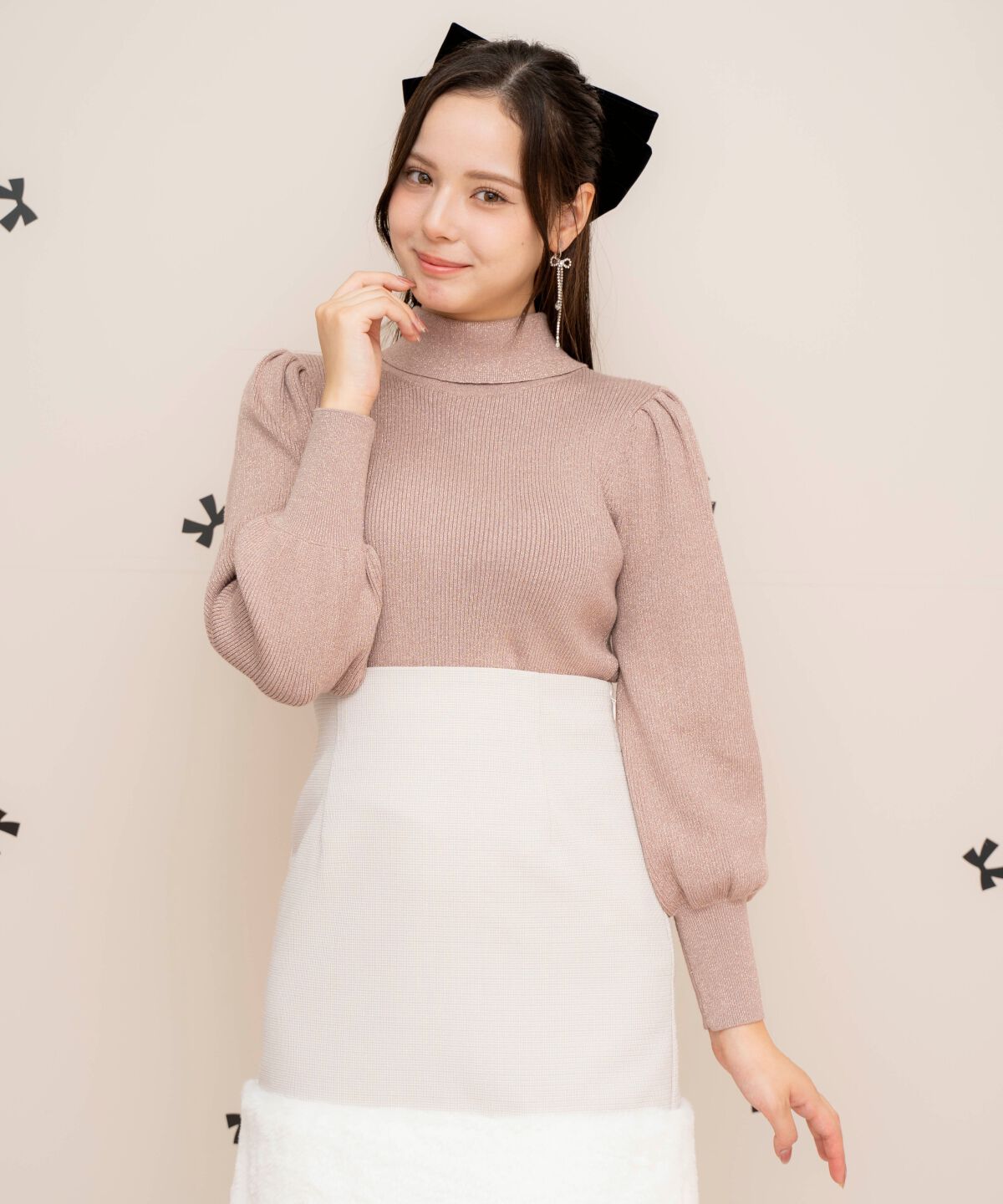 WILLSELECTION「バックリボンラメプルオーバー」|ニット・セーター|