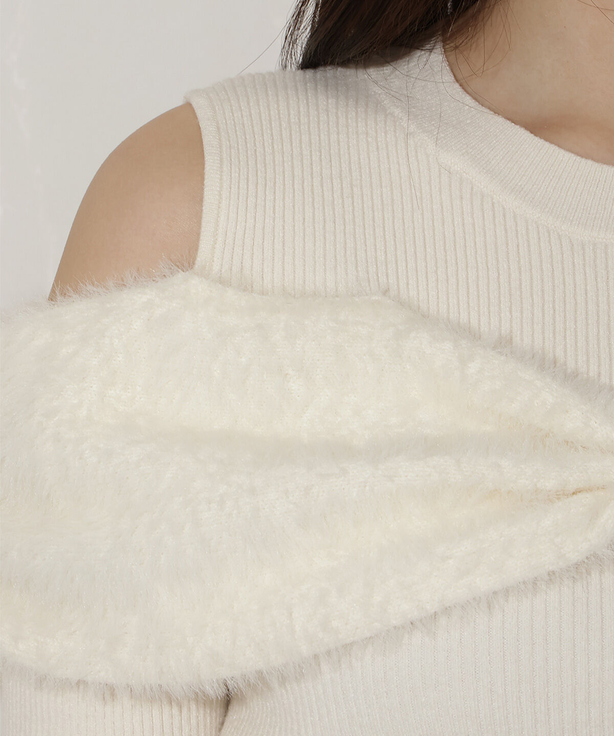 WILLSELECTION「リボンシャギーオフショル」|ニット・セーター|