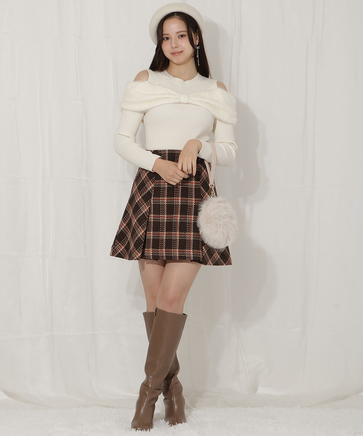 WILLSELECTION「リボンシャギーオフショル」|ニット・セーター|