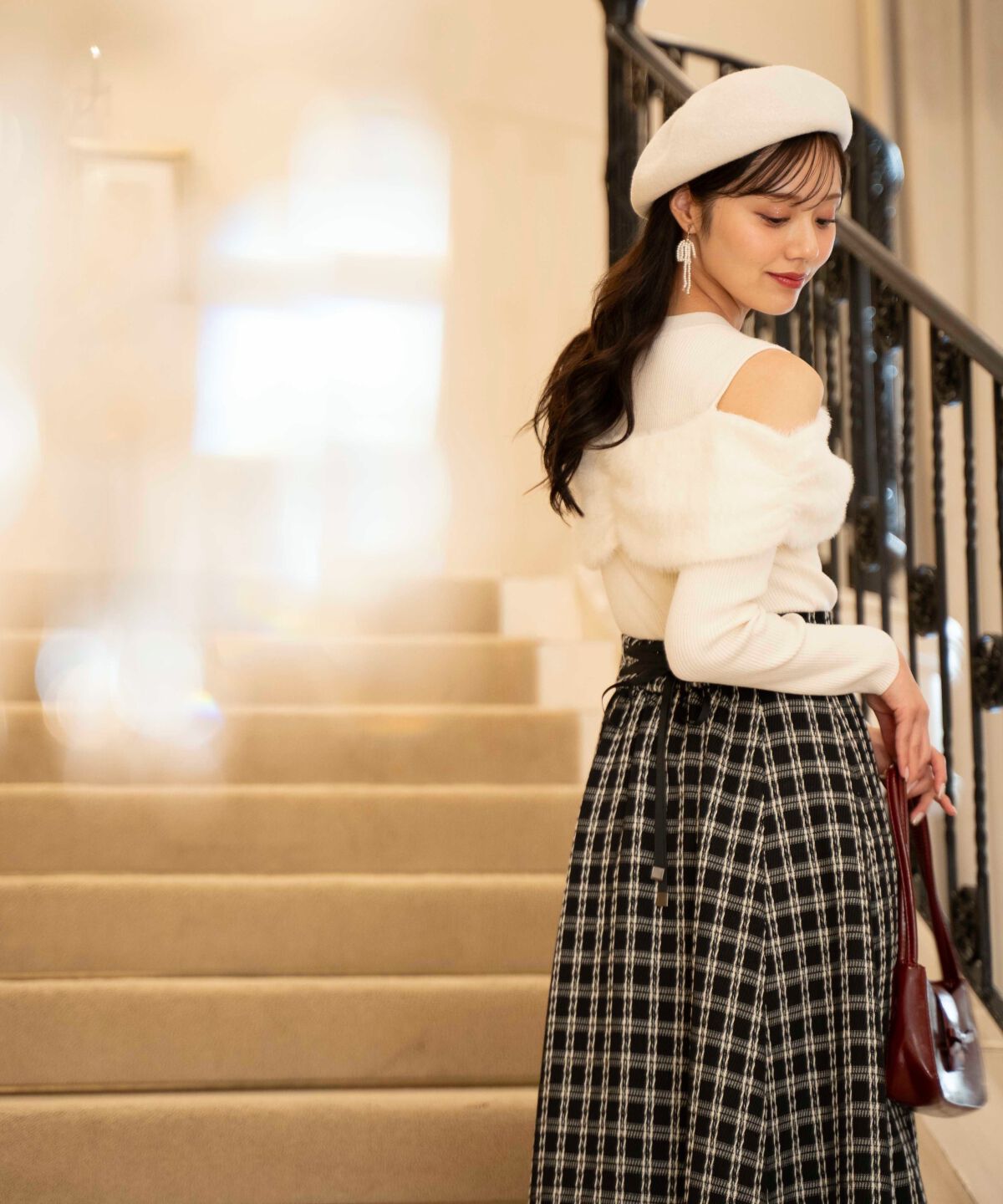 WILLSELECTION「リボンシャギーオフショル」|ニット・セーター|