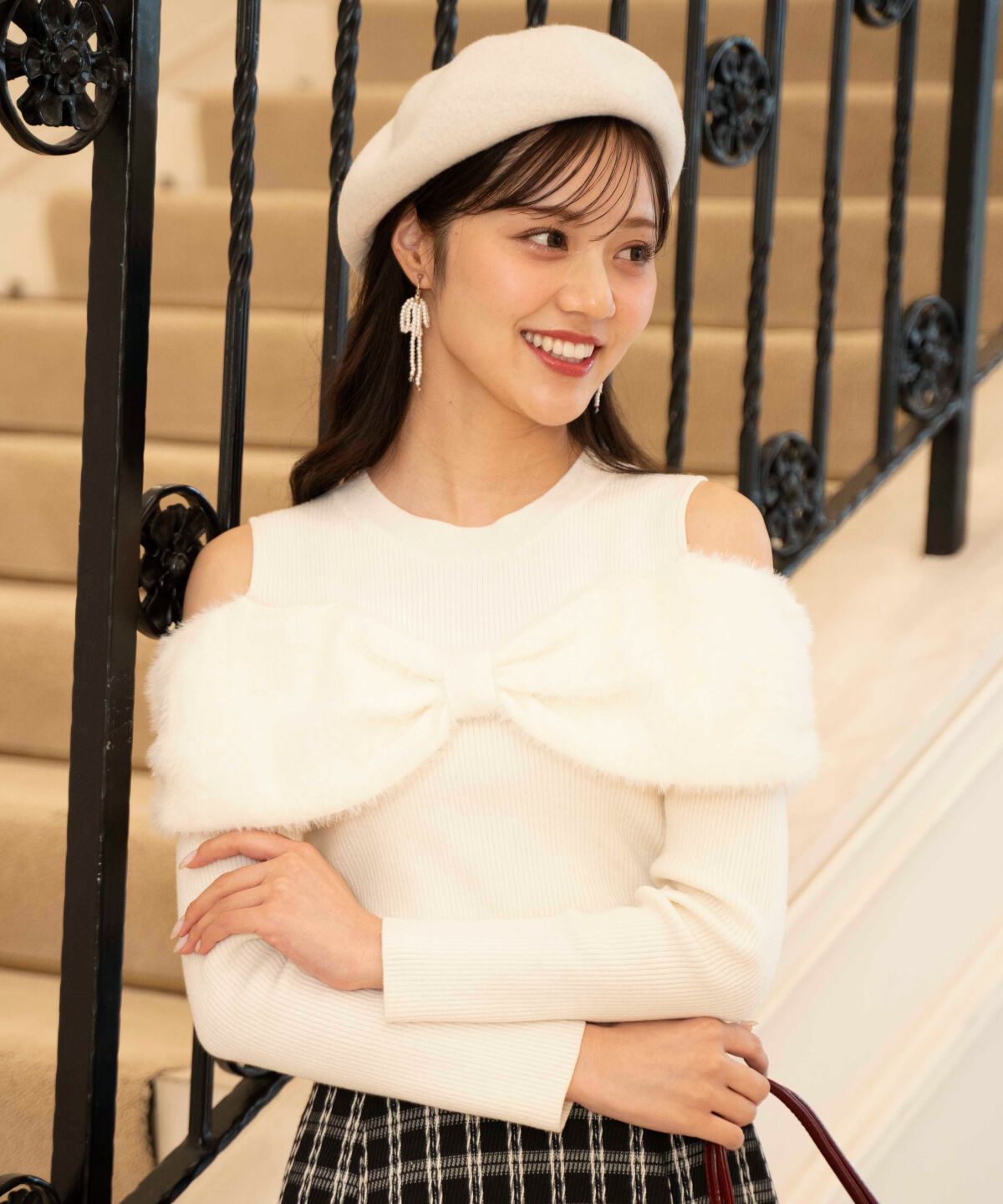 WILLSELECTION「リボンシャギーオフショル」|ニット・セーター|