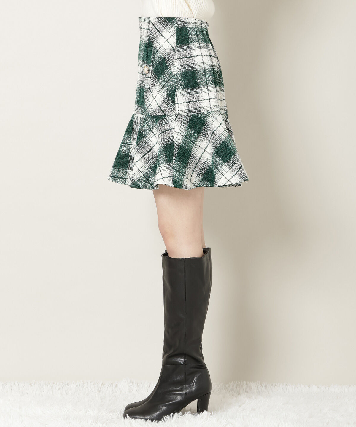 WILLSELECTION「ヘムフレアツイードミニスカート」|フレア|