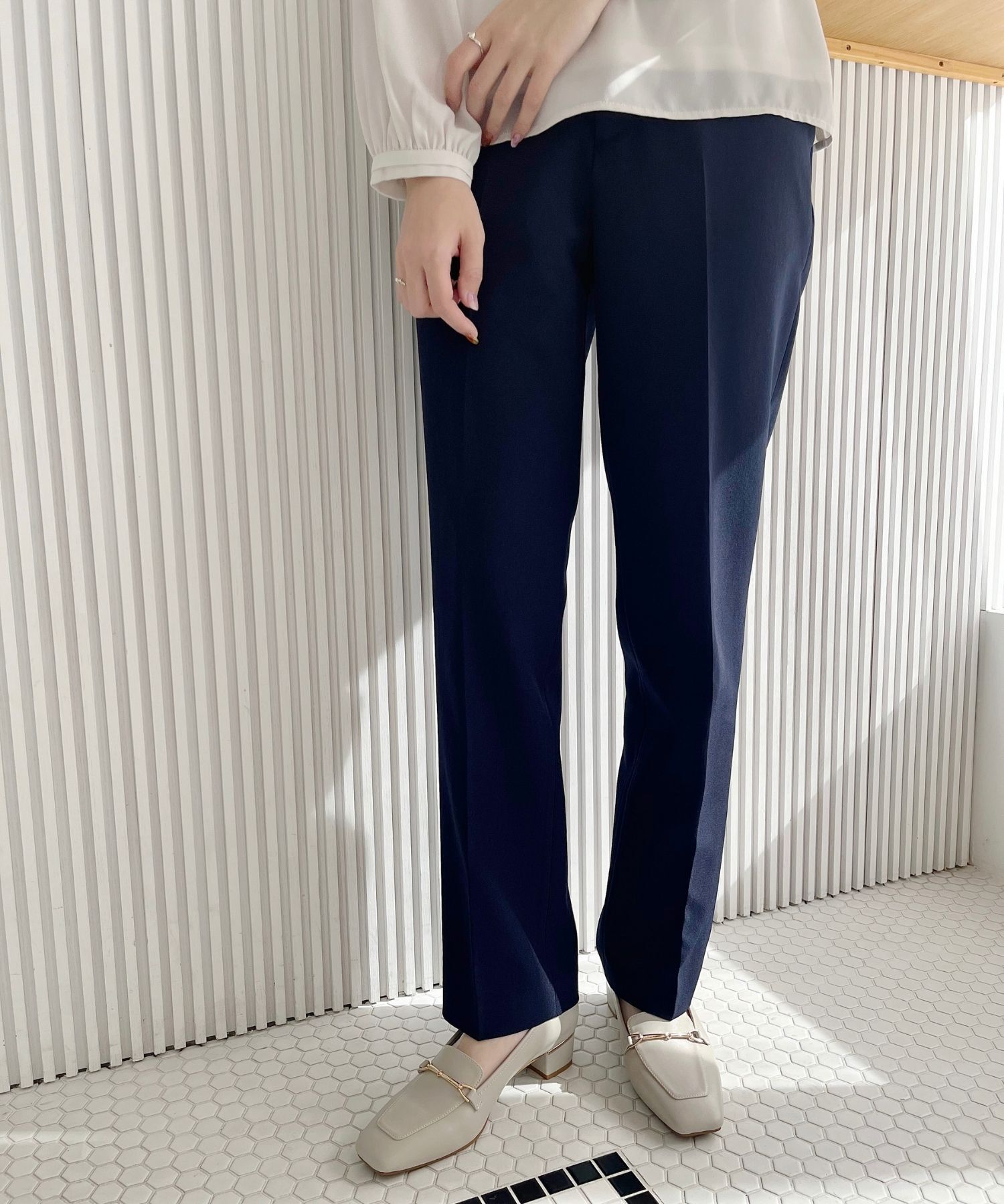 WA Oriental TRaffic「●人気シリーズ●メタリックラインビットヒールローファー/52101 ローファー」|パンプス|