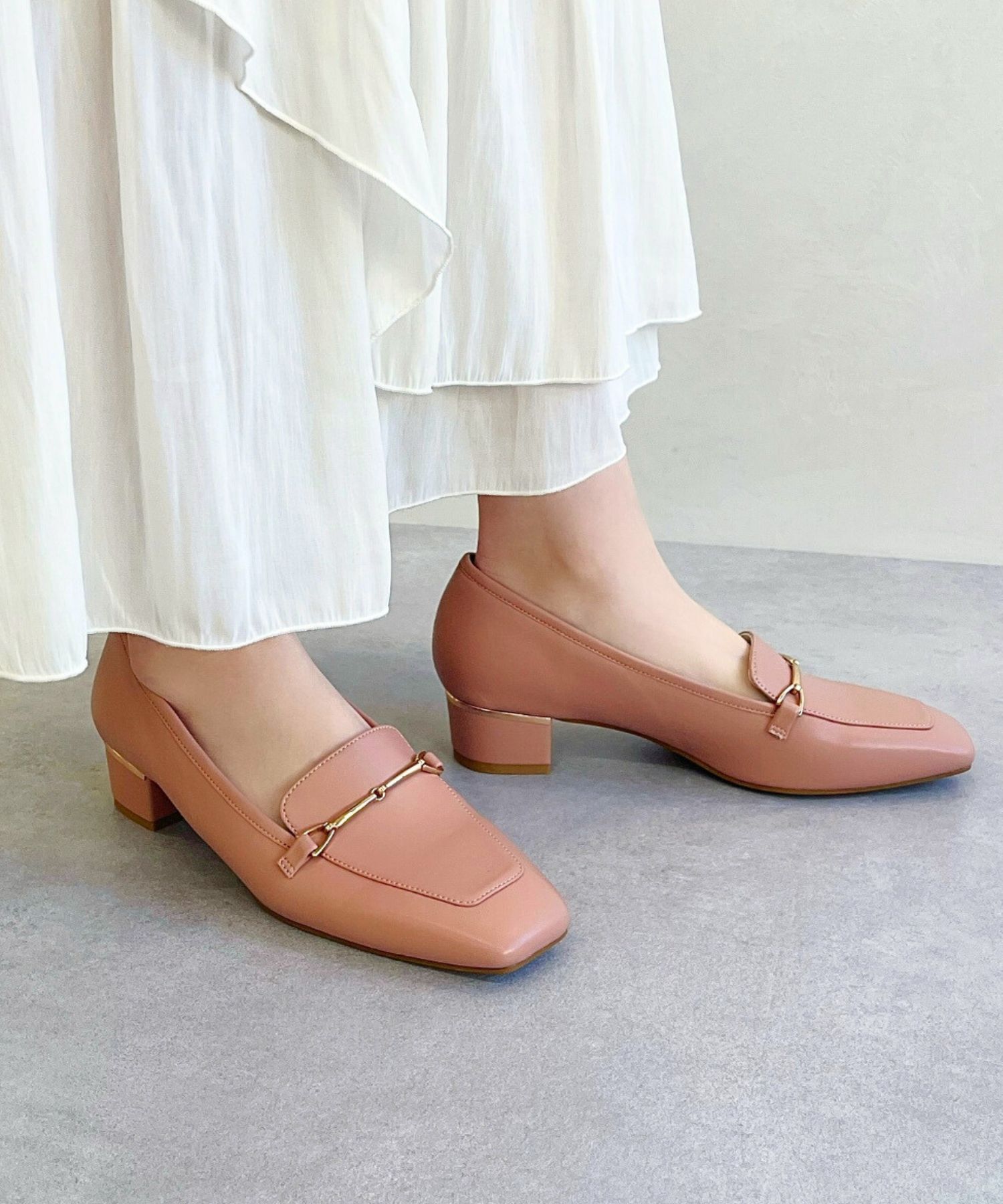 WA Oriental TRaffic「●人気シリーズ●メタリックラインビットヒールローファー/52101 ローファー」|パンプス|PINK